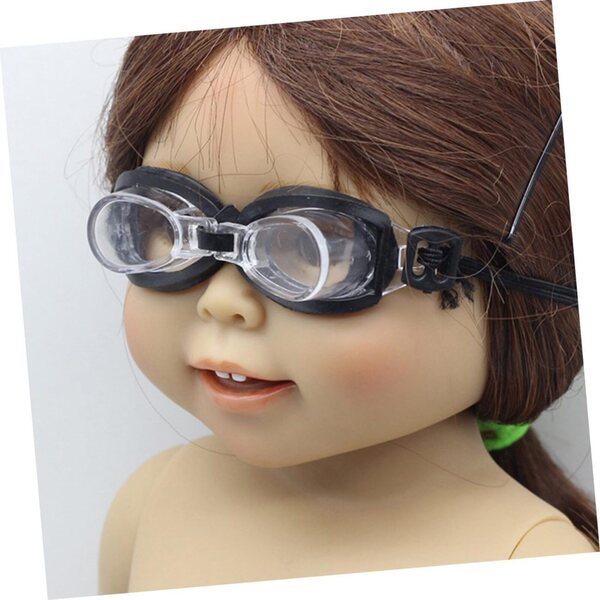 Set 5 Mini Occhiali da Nuoto Neri per Bambole - Accessori Leggeri e Trendy per Hobby Creativi