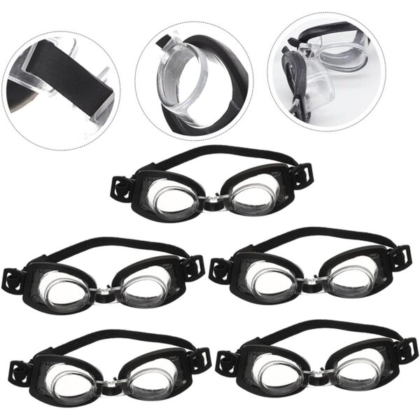 Set 5 Mini Occhiali da Nuoto Neri per Bambole - Accessori Leggeri e Trendy per Hobby Creativi