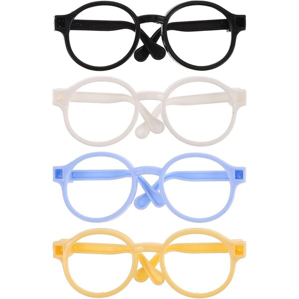 Montature di occhiali per bambole robuste e colorate - set da 4 pezzi per bambini