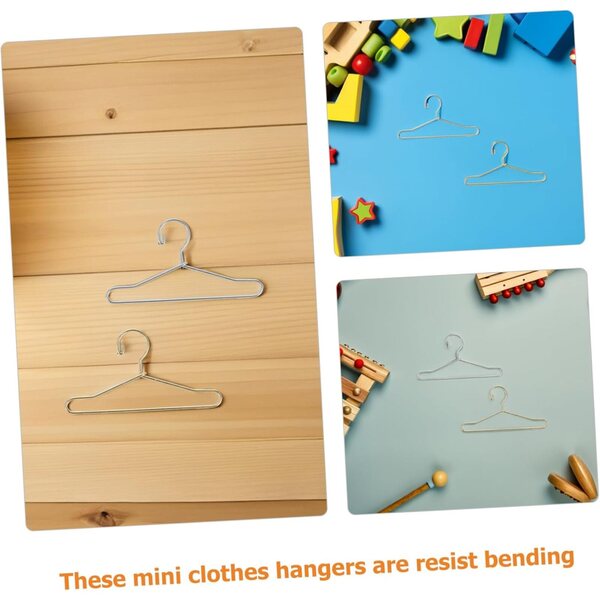 BESTonZON 24 Mini Cintres in Metallo per Casa di Bambole, Organizzatori Armadio Puppa