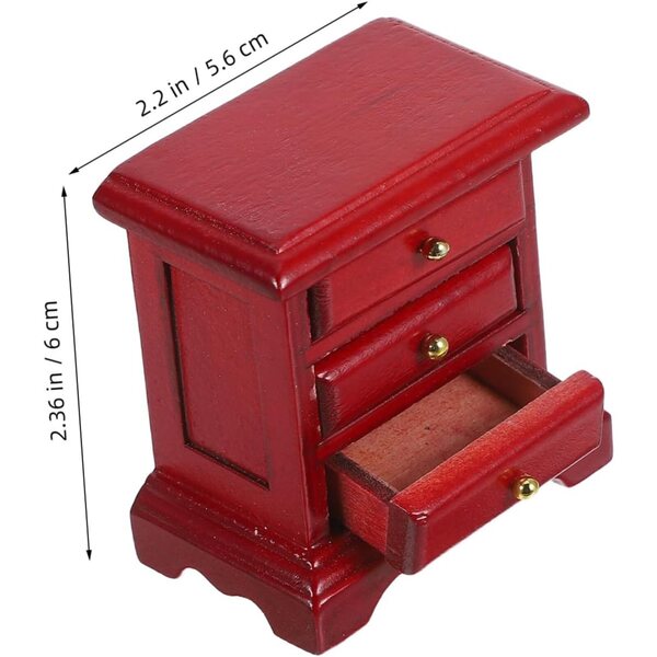 Mini Comodino in Legno per Casa delle Bambole - Mikinona, Realistico e Resistente