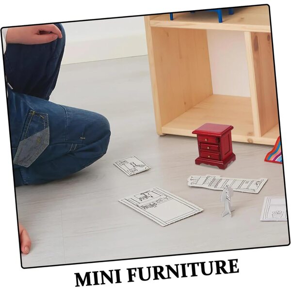 Mini Comodino in Legno per Casa delle Bambole - Mikinona, Realistico e Resistente