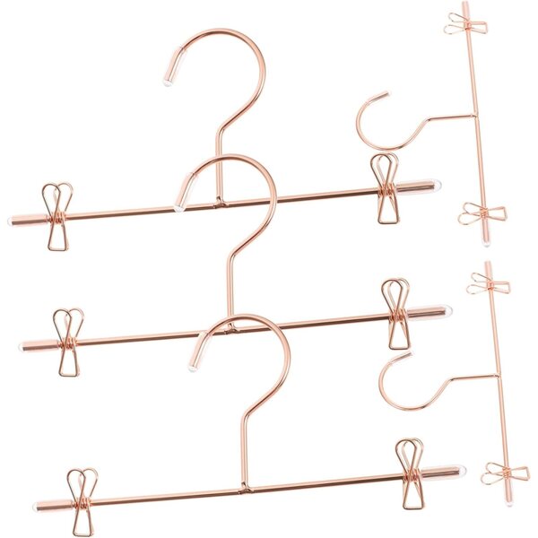 Set 5 Mini Cintres in Ferro per Abiti di Bambole Rosa Dorato, Robusti e Compatti
