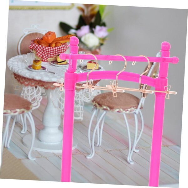 Set 5 Mini Cintres in Ferro per Abiti di Bambole Rosa Dorato, Robusti e Compatti