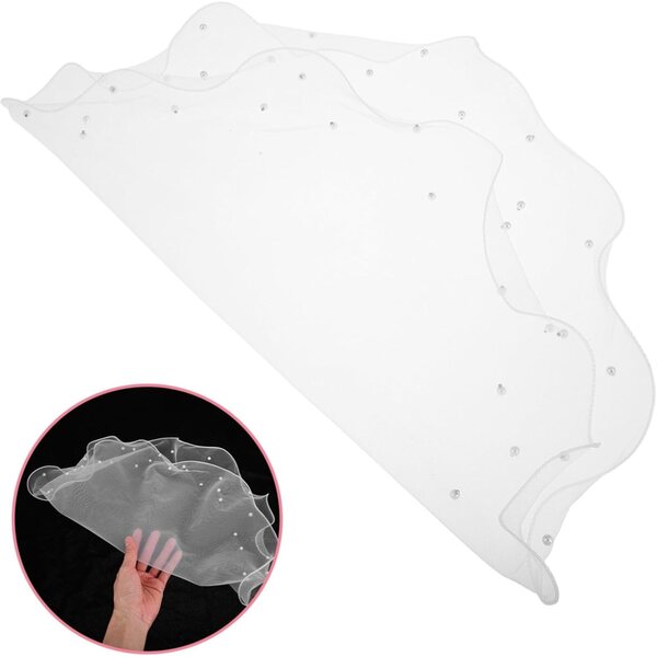 iplusmile Eleganter Perlenschleier für Brautpuppe, 50 cm, Brautfrisur-Accessoire