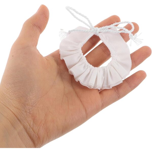 Set 2 Mini Cappelli da Cuoco Bianchi con Sciarpa per Bambole - Accessori Gioco Cucina