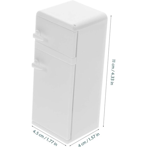 ORFOFE Mini Frigorifero Bianco in Miniatura per Casa delle Bambole, Decorazione Realistica e Sicura