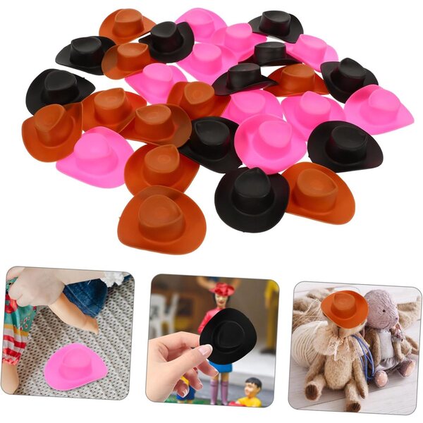 NOLITOY 30 Mini Cappelli Cowboy Decorativi per Bambole Accessori Artigianali