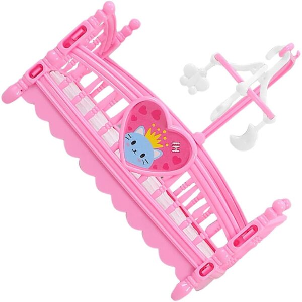ERINGOGO Mini Rosa Miniatur-Puppenbett – Ergonomisches Puppenhausbett