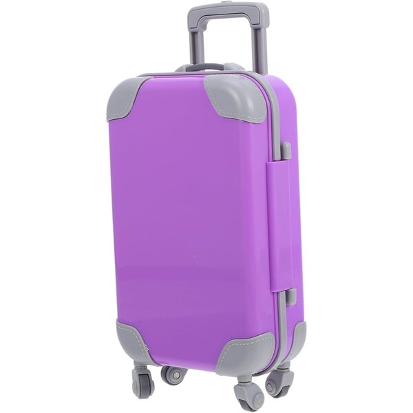 Hemobllo Mini-Lavendel-Koffer für 18-Zoll-Puppenhaus aus realistischem ABS