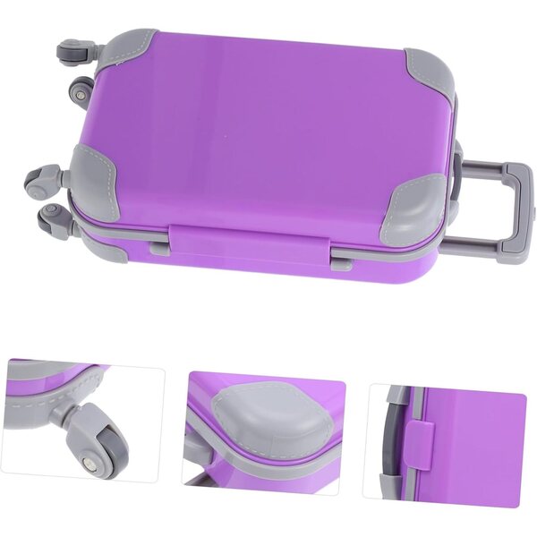 Hemobllo Mini-Lavendel-Koffer für 18-Zoll-Puppenhaus aus realistischem ABS