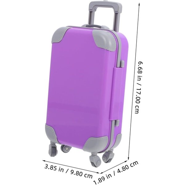 Hemobllo Mini-Lavendel-Koffer für 18-Zoll-Puppenhaus aus realistischem ABS