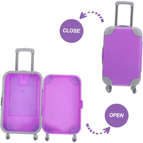 Hemobllo Mini-Lavendel-Koffer für 18-Zoll-Puppenhaus aus realistischem ABS
