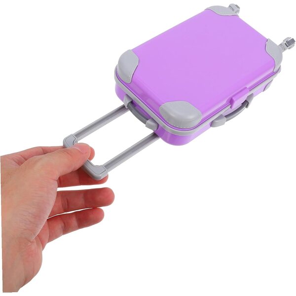 Hemobllo Mini-Lavendel-Koffer für 18-Zoll-Puppenhaus aus realistischem ABS