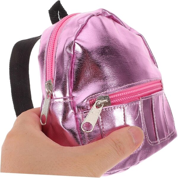 NOLITOY Mini Pink Sac à Dos für Puppen – dekoratives und funktionales Accessoire 11 x 11 cm