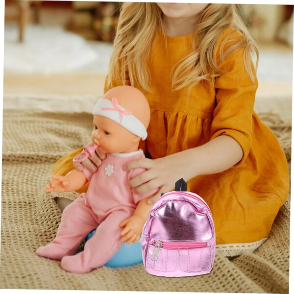 NOLITOY Mini Pink Sac à Dos für Puppen – dekoratives und funktionales Accessoire 11 x 11 cm
