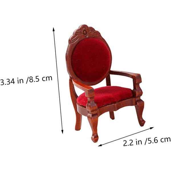 Alasum 2 Pezzi Mini Poltrona in Legno Rosso per Casa delle Bambole, Decorazione Miniatura