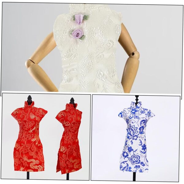 GALPADA Set 3 Vestiti Cheongsam per Bambola 30 cm Abiti Tradizionali Cinesi in Tessuto