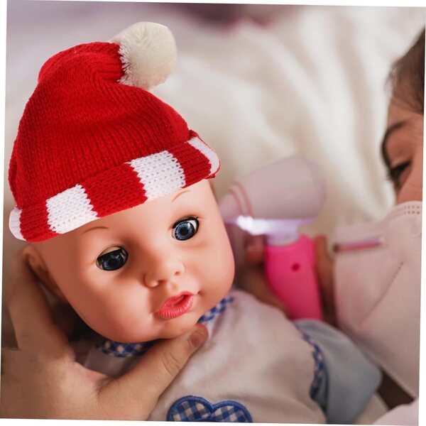 NOLITOY Mini cappello lavorato a maglia rosso per bambole fai da te, Accessorio Lana Decorativo
