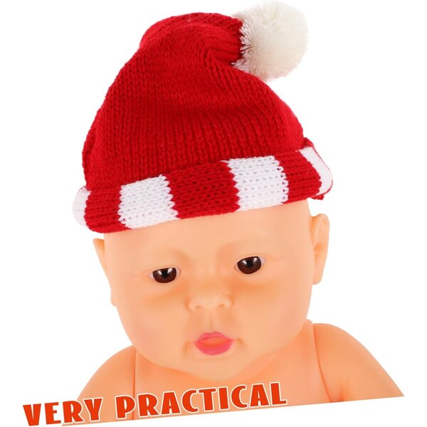 NOLITOY Mini cappello lavorato a maglia rosso per bambole fai da te, Accessorio Lana Decorativo