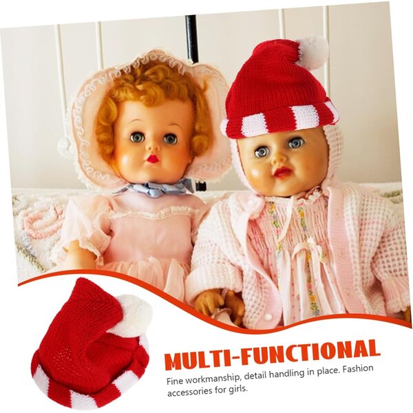 NOLITOY Mini cappello lavorato a maglia rosso per bambole fai da te, Accessorio Lana Decorativo