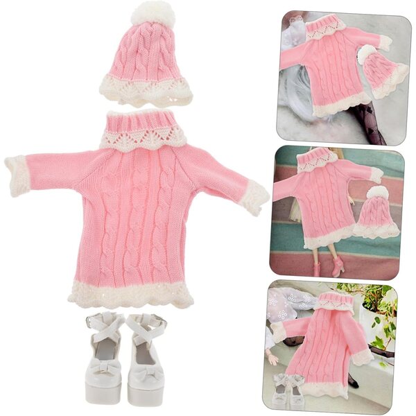 Winterkleidungsset für 60 cm Puppen mit Kleid, Schuhen und Mütze NOLITOY