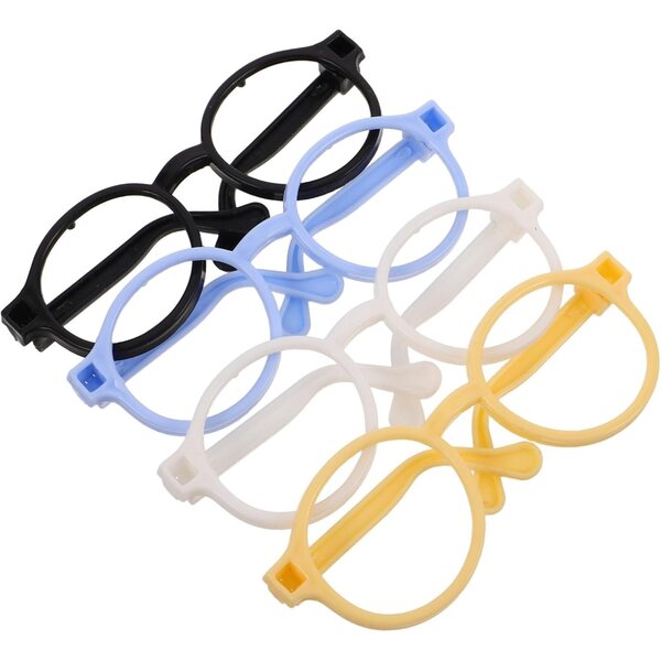 Set 4 Montature Occhiali Miniature Colorate per bambole - Accessori Realistici e Resistenti