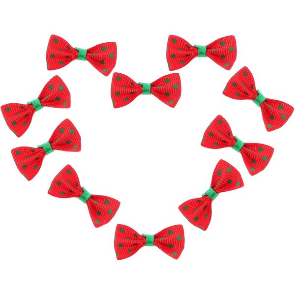 NOLITOY 30 Mini Nodi Decorativi in Tessuto Rosso per Artigianato e Decorazioni Casa