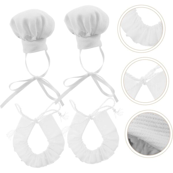 Uonlytech Set 2 Mini-Kochmützen und Schals für Puppen – dekoratives Küchenzubehör