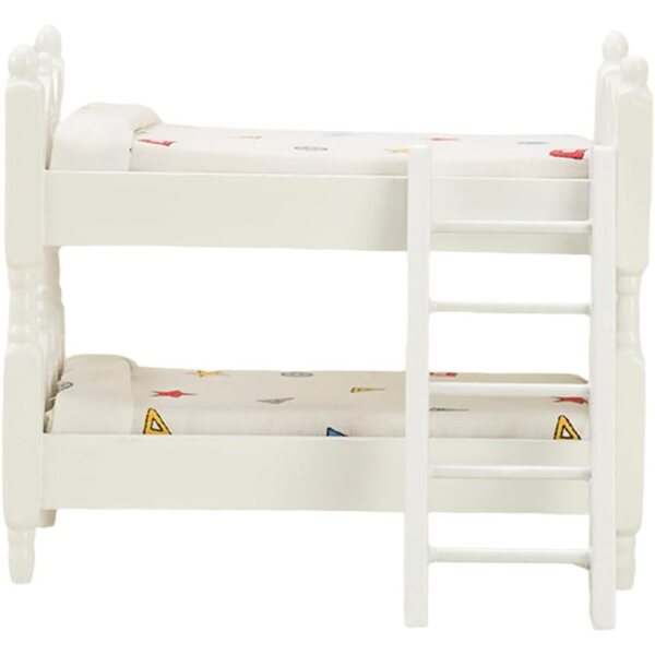 Letto a Castello in Miniatura in Legno per Casa delle Bambole, Facile da Montare e Resistente