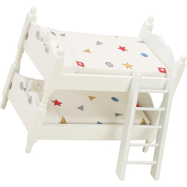 Letto a Castello in Miniatura in Legno per Casa delle Bambole, Facile da Montare e Resistente