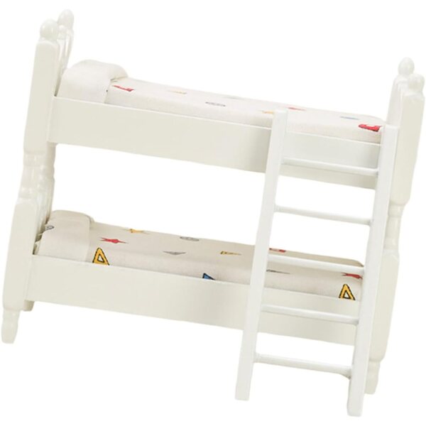 Letto a Castello in Miniatura in Legno per Casa delle Bambole, Facile da Montare e Resistente
