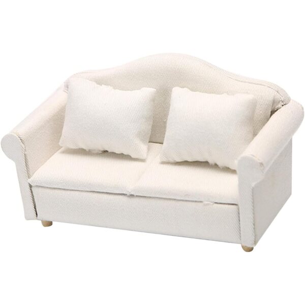 Divano in Miniatura Bianco SOPOTUTU per Case delle Bambole, Accessorio Decorativo Chic