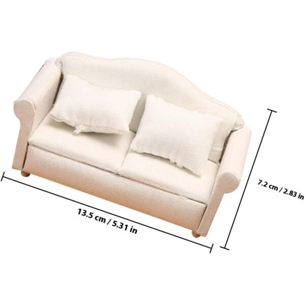 Divano in Miniatura Bianco SOPOTUTU per Case delle Bambole, Accessorio Decorativo Chic