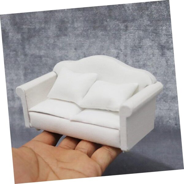 Divano in Miniatura Bianco SOPOTUTU per Case delle Bambole, Accessorio Decorativo Chic