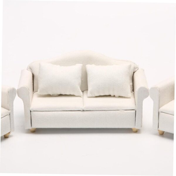 Divano in Miniatura Bianco SOPOTUTU per Case delle Bambole, Accessorio Decorativo Chic