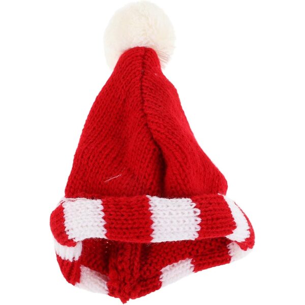 SOIMISS Mini-dekorative rote Strickmütze, Zubehör für Puppen und Heimwerker, 15 x 13 cm