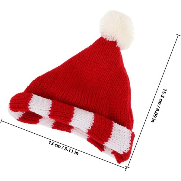 SOIMISS Mini Cappello Lavorato a Maglia Rosso Decorativo Accessorio per bambole e DIY 15x13 cm