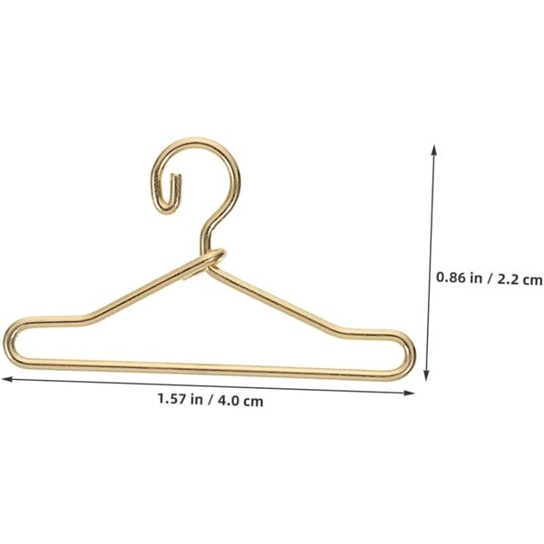 Uonlytech Mini goldene Metallcintres für Puppenkleidung – Set mit 10 Stück