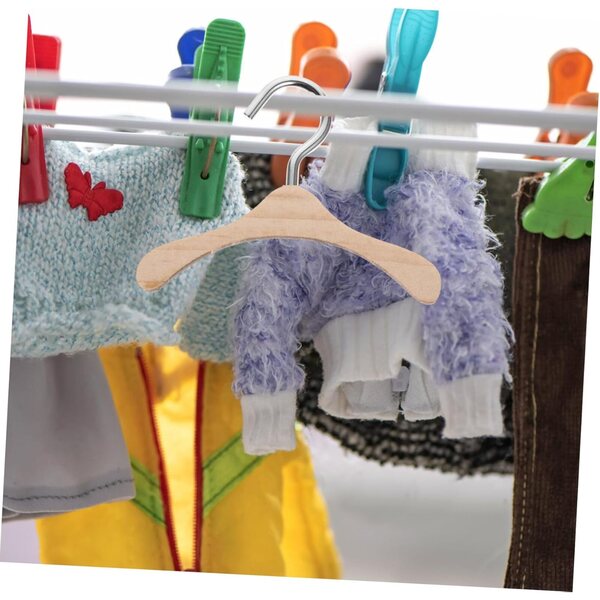 Mini cintres in legno per bambole BJD 6 cm - set da 10 per organizzare vestiti