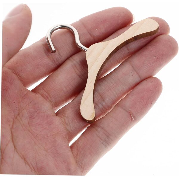 Mini cintres in legno per bambole BJD 6 cm - set da 10 per organizzare vestiti