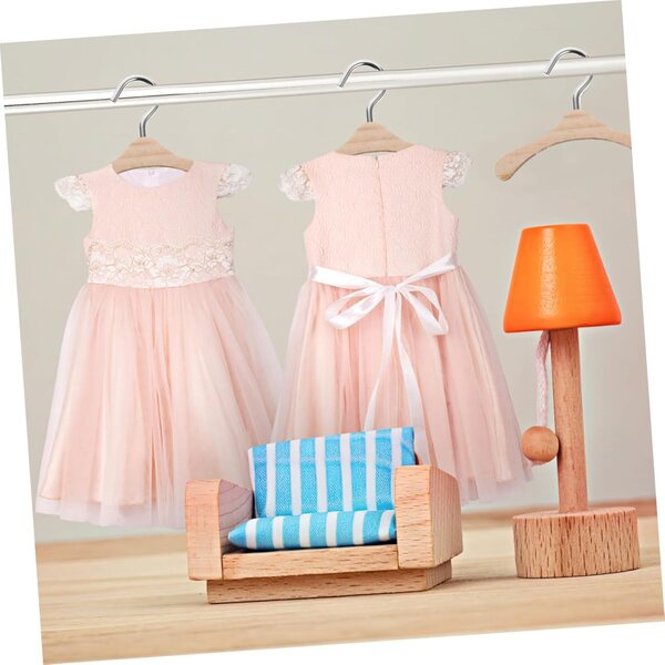 Mini cintres in legno per bambole BJD 6 cm - set da 10 per organizzare vestiti