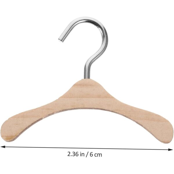 Mini cintres in legno per bambole BJD 6 cm - set da 10 per organizzare vestiti