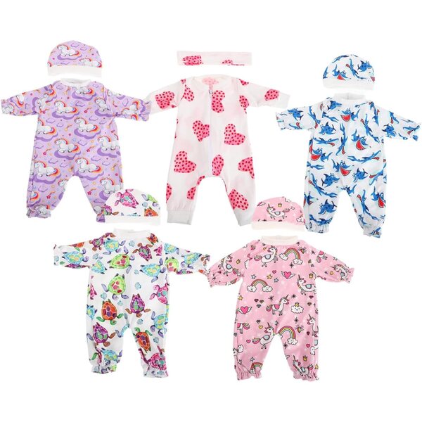 Set mit 5 kompletten Puppenkleidern, sicher zum Spielen und zur Entwicklung der Kreativität der Kinder