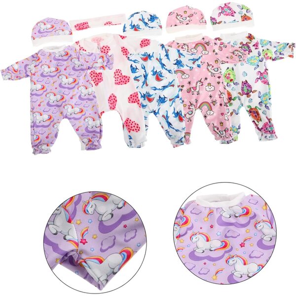 Set mit 5 kompletten Puppenkleidern, sicher zum Spielen und zur Entwicklung der Kreativität der Kinder