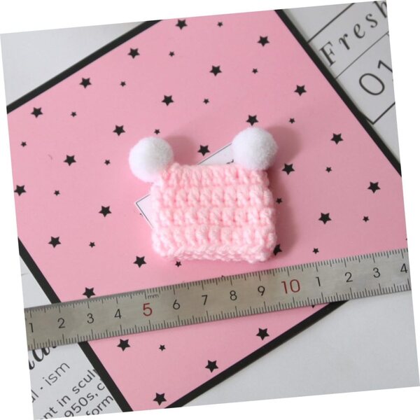 Set 12 Mini Bonnet In maglias Multicolori per bamboles e Progetti Creativi DIY