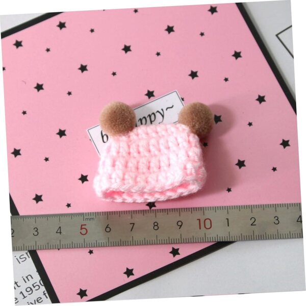 Set 12 Mini Bonnet In maglias Multicolori per bamboles e Progetti Creativi DIY