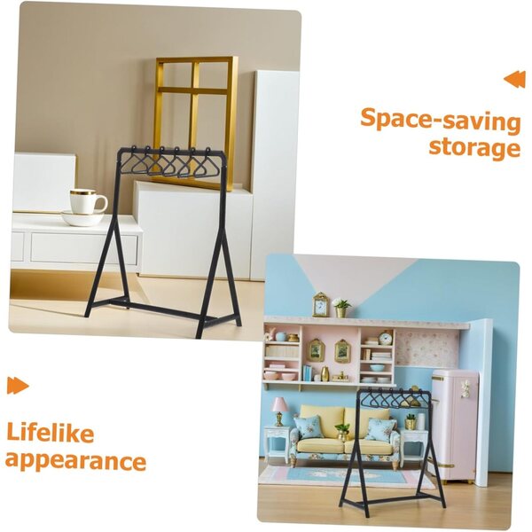 2 set di mini appendiabiti e grucce per bambole: elegante organizer in miniatura