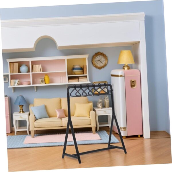 2 set di mini appendiabiti e grucce per bambole: elegante organizer in miniatura