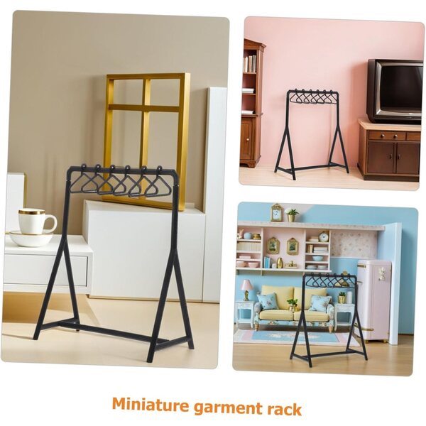 2 set di mini appendiabiti e grucce per bambole: elegante organizer in miniatura
